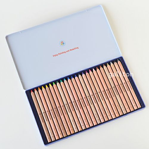 シュトックマー Stockmar 三角軸色鉛筆24色+鉛筆B メタルケース入