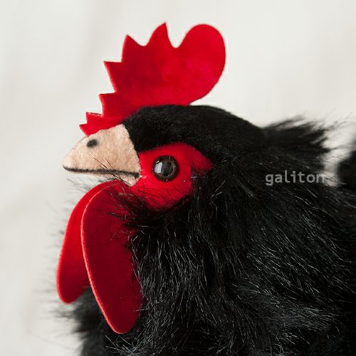 ケーセン Koesen ぬいぐるみ おんどり（小）黒