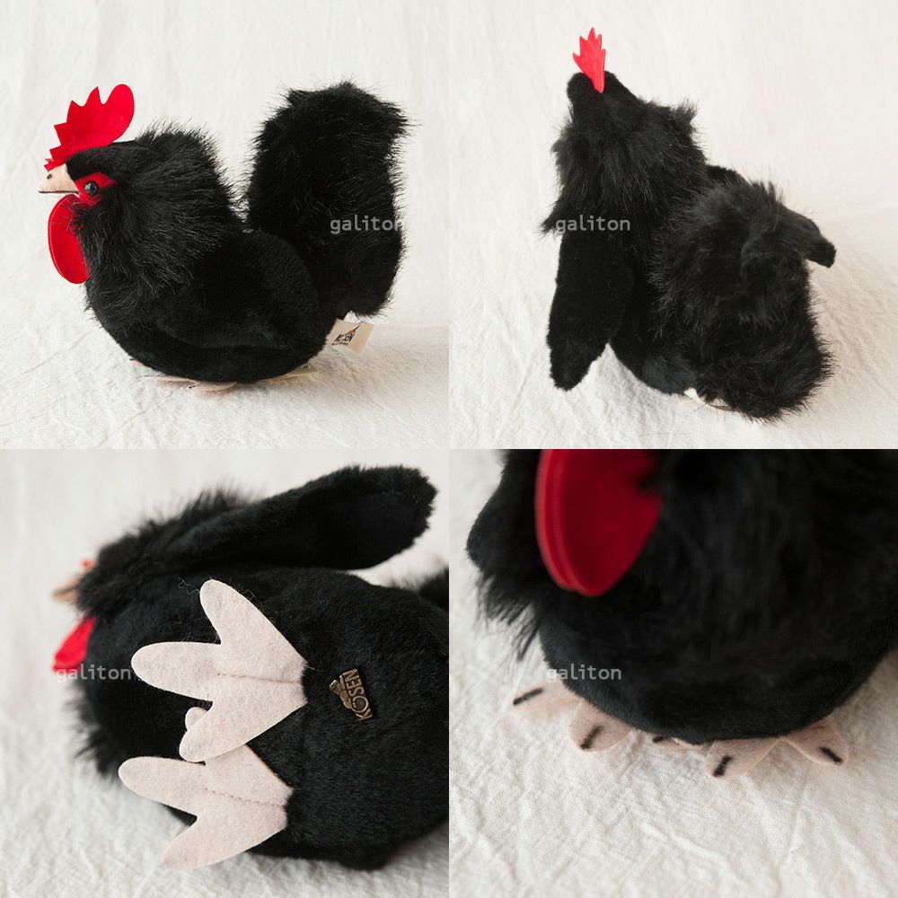 ケーセン Koesen ぬいぐるみ おんどり（小）黒