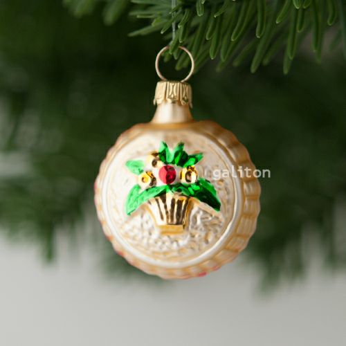 【xmas限定販売】 グラスオーナメント 花かご 30145