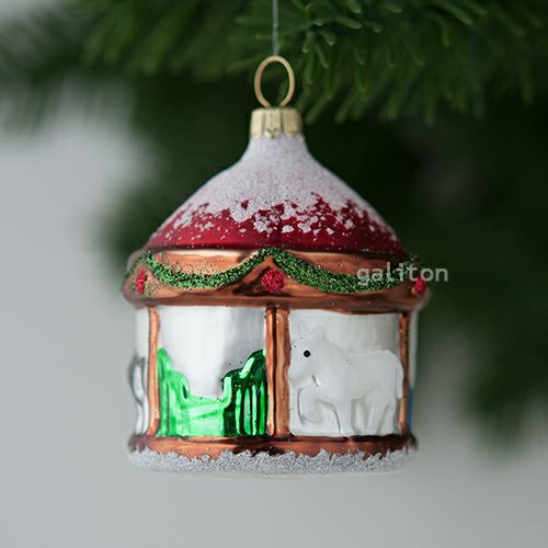 【xmas限定販売】 グラスオーナメント 回転木馬 RM365