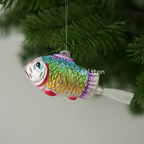 【xmas限定販売】 グラスオーナメント レインボーフィッシュ RM404