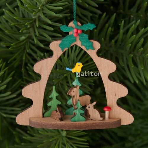 【xmas限定販売】《クリスマスオーナメント》 ひいらぎのアーチとシカ