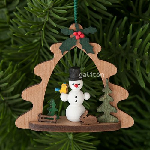 【xmas限定販売】《クリスマスオーナメント》 ひいらぎのアーチと雪だるま