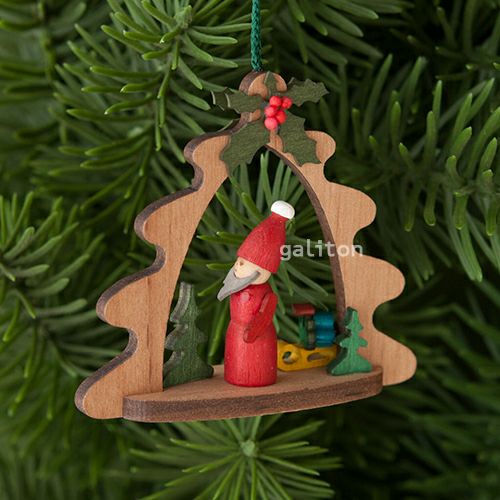 【xmas限定販売】《クリスマスオーナメント》 ひいらぎのアーチとサンタ