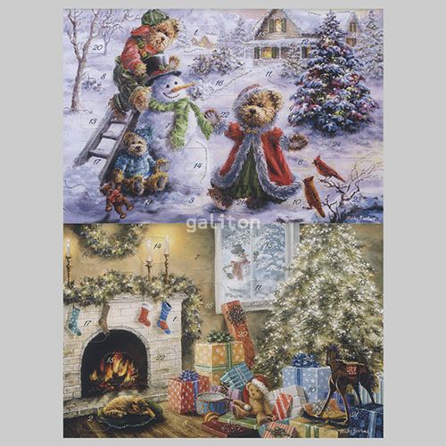 【xmas限定販売】 アドヴェントカード2枚組Qラメ付