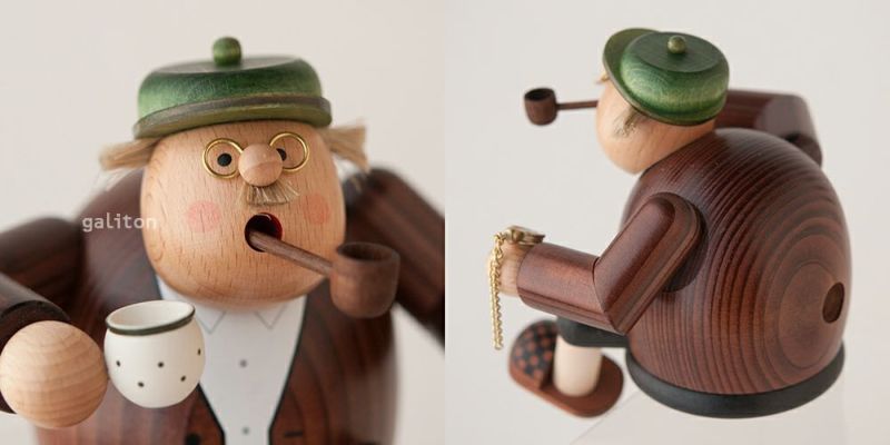 煙出し人形 KWO太っちょおじいさん 座り 21686