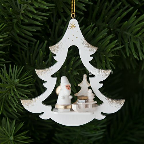 【xmas限定販売】《クリスマスオーナメント》 クリスティアンウルブリヒト Christian Ulbricht 白いツリーのサンタとソリ