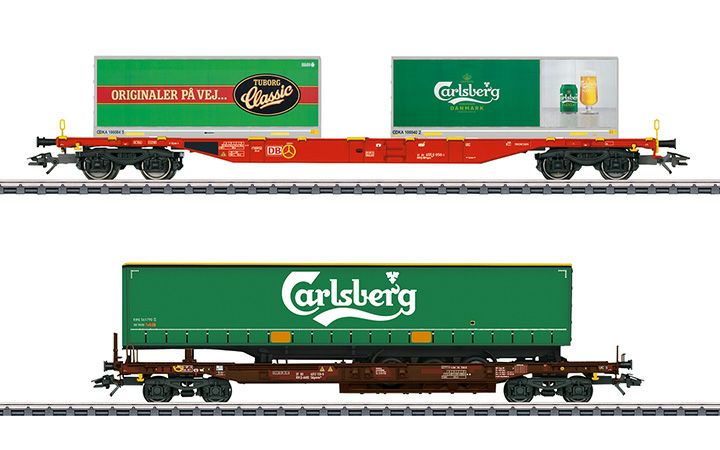 maerklin/メルクリン 47109 低床コンテナ貨車2両セット Carlsberg Tuborg