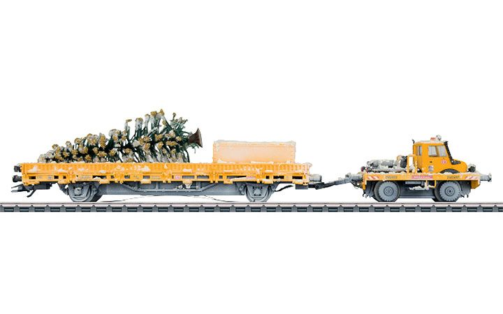 maerklin/メルクリン 39942 ウニモグTyp1650 with クリスマスツリー輸送貨車
