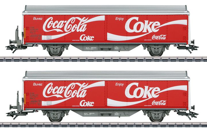 maerklin/メルクリン 48344 スライディングウォール貨車2両セット SBB Hbils-vy Coca-Cola