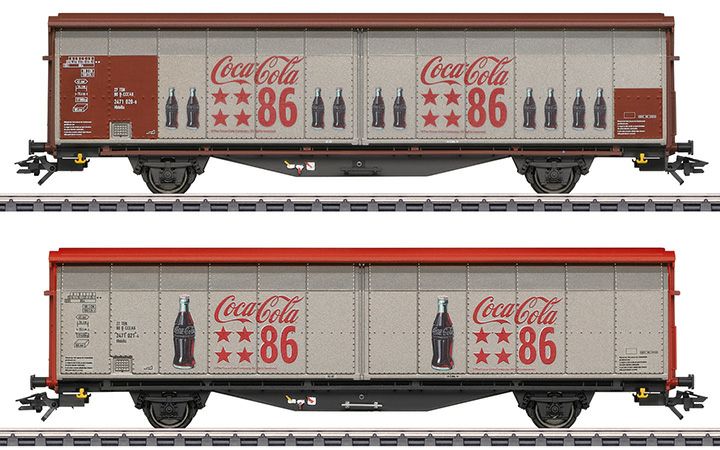 maerklin/メルクリン 48345 スライディングウォール貨車2両セット SBB Hbbills Coca-Cola