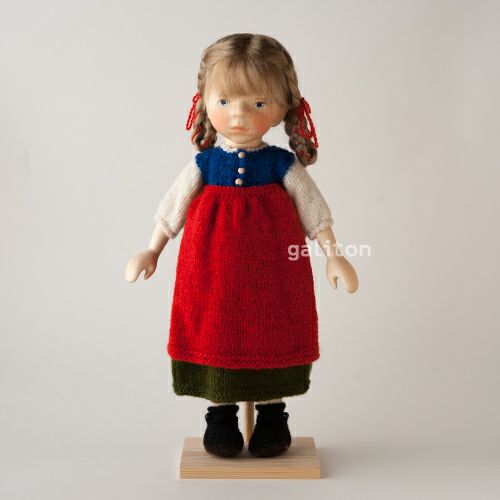 Elisabeth Pongratz ポングラッツ人形 オールウッド H348 ニット赤エプロン