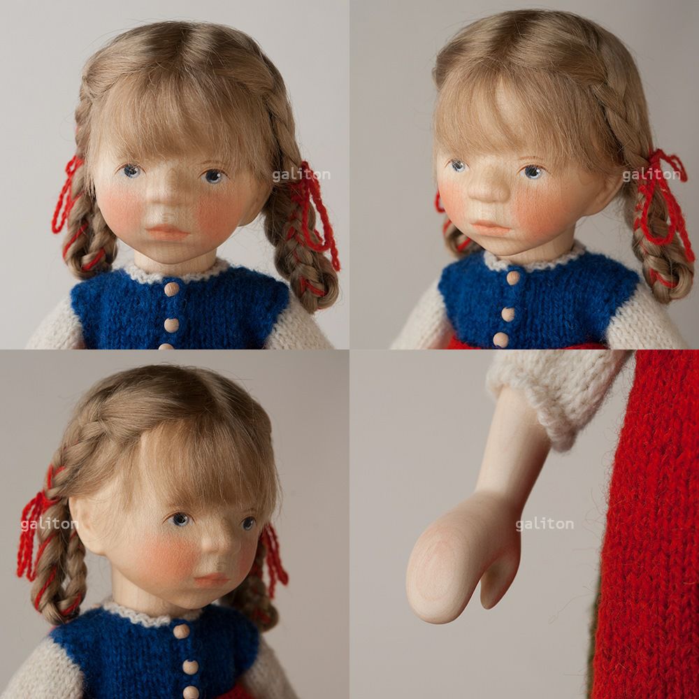 Elisabeth Pongratz ポングラッツ人形 オールウッド H348 ニット赤エプロン