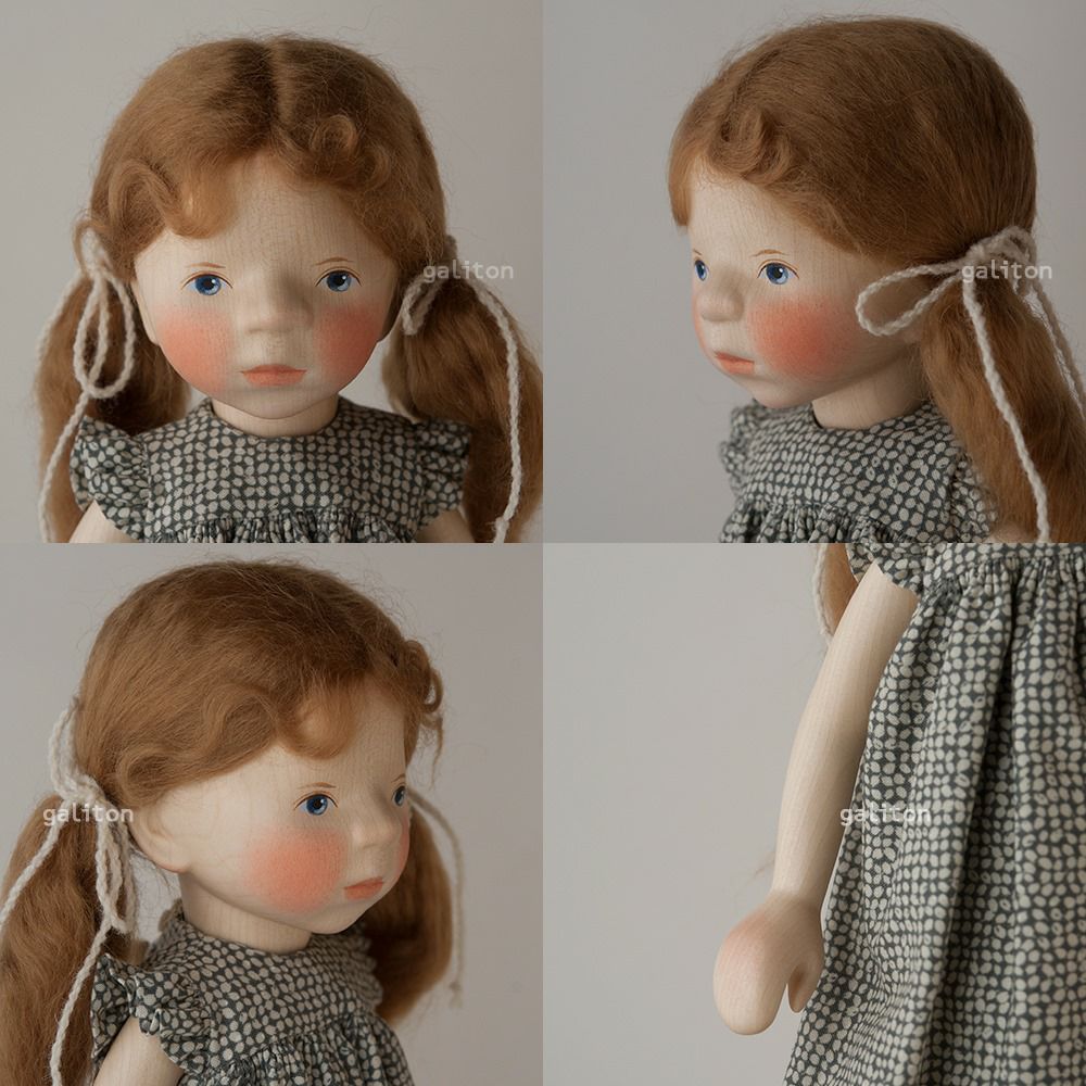 Elisabeth Pongratz ポングラッツ人形 オールウッド H360 グレー柄ワンピース