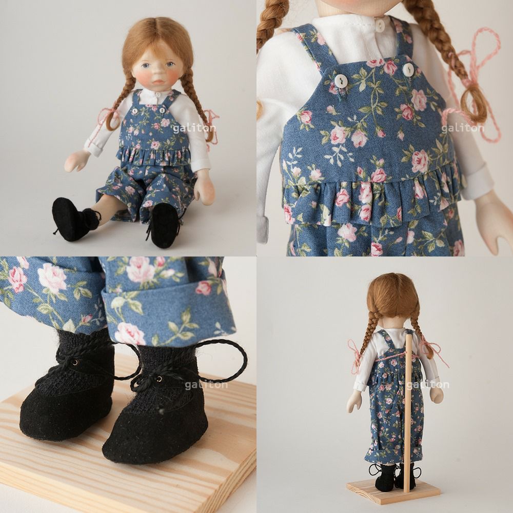 Elisabeth Pongratz ポングラッツ人形 オールウッド H370 花柄サロペット