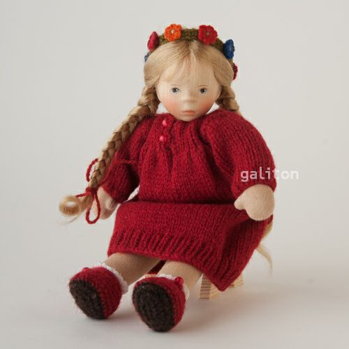 Elisabeth Pongratz ポングラッツ人形 ソフト（小） L030 ニット赤ワンピース