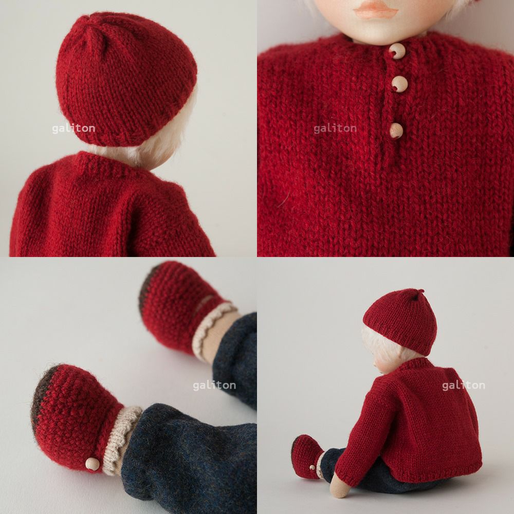 Elisabeth Pongratz ポングラッツ人形 ソフト S084 ニット赤セーター