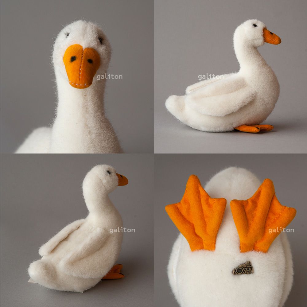 ケーセン Koesen ぬいぐるみ あひる（小）白