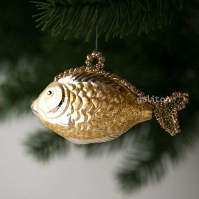 xmas限定販売】 グラスオーナメント 魚 金 30048C | がりとん