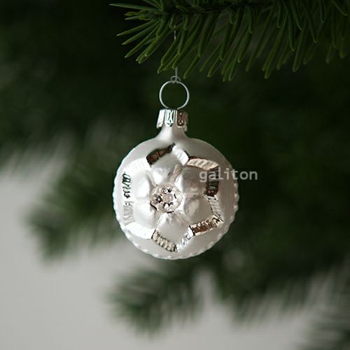 【xmas限定販売】 グラスオーナメント 花 銀 30173