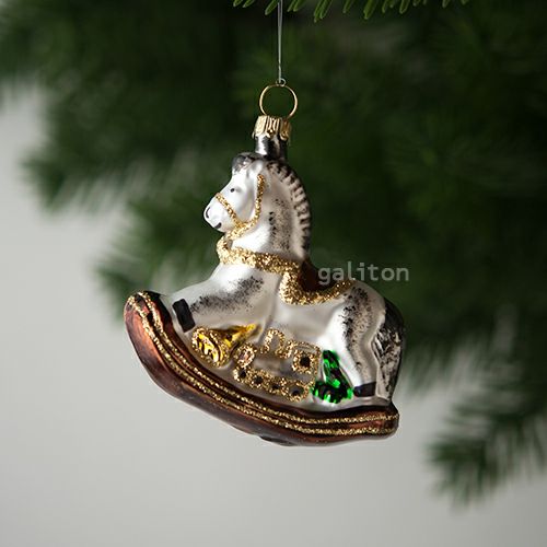 【xmas限定販売】 グラスオーナメント 木馬 3501505