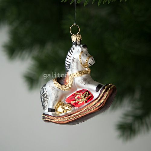 【xmas限定販売】 グラスオーナメント 木馬 3501505
