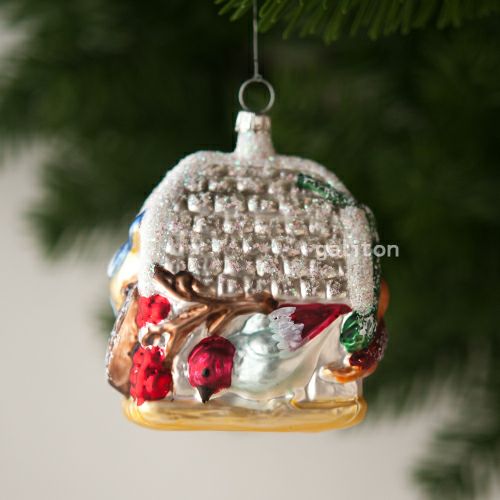 【xmas限定販売】 グラスオーナメント 鳥の家 3547502