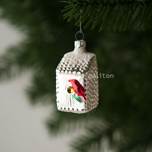 【xmas限定販売】 グラスオーナメント 巣箱 N14