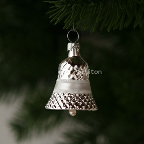 【xmas限定販売】 グラスオーナメント ベル 銀 RM0550