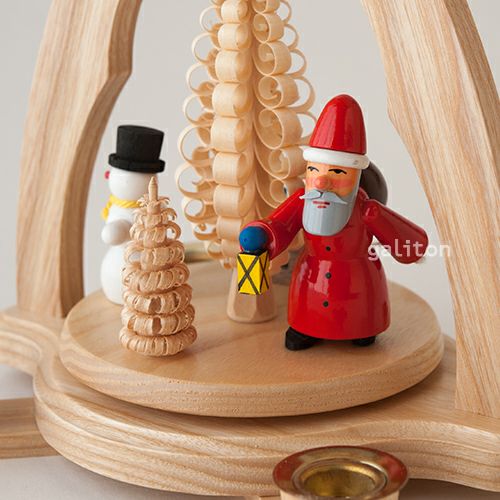 【xmas限定販売】 クリスマスピラミッド アルビンプライスラー Albin Preissler サンタの贈り物 白木 085437N
