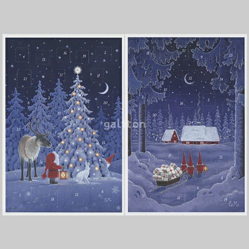 【xmas限定販売】 アドヴェントカード2枚組Sラメ付