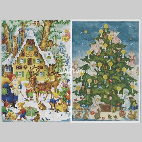 【xmas限定販売】 アドヴェントカード2枚組Tラメ付