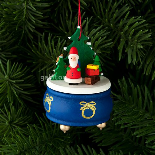 【xmas限定販売】《クリスマスオーナメント》 クリスティアンウルブリヒト Christian Ulbricht オルゴールとサンタ 青