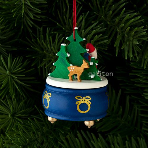 【xmas限定販売】《クリスマスオーナメント》 クリスティアンウルブリヒト Christian Ulbricht オルゴールとサンタ 青