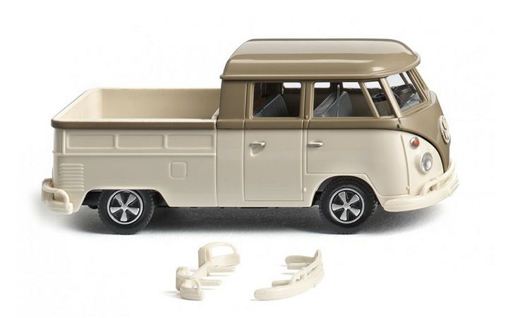 Wiking/ヴィーキング 078907 VW T1 Doppelkabine - olivgrau/perlweis