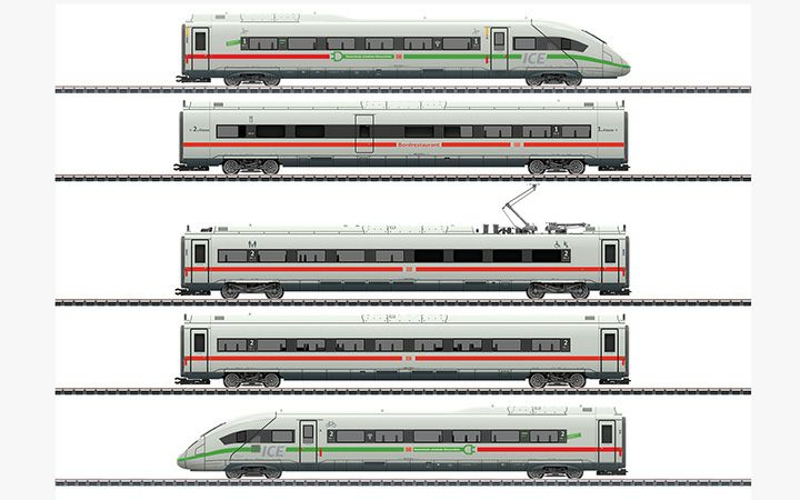 maerklin/メルクリン 39716 高速列車 DBAG ICE4 グリーンストライプ 5両セット