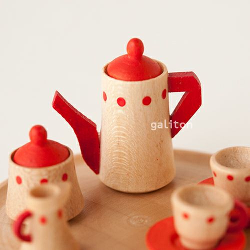 ウーリッヒ Uhlig コーヒーセット ナチュラル 赤ドット