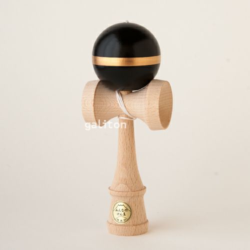 博進社 みんなのけん玉富士ブナ 黒 金帯