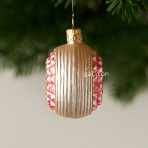 【xmas限定販売】 グラスオーナメント ピンク/金 30224
