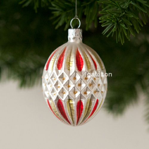 【xmas限定販売】 グラスオーナメント たまご 色付 10244