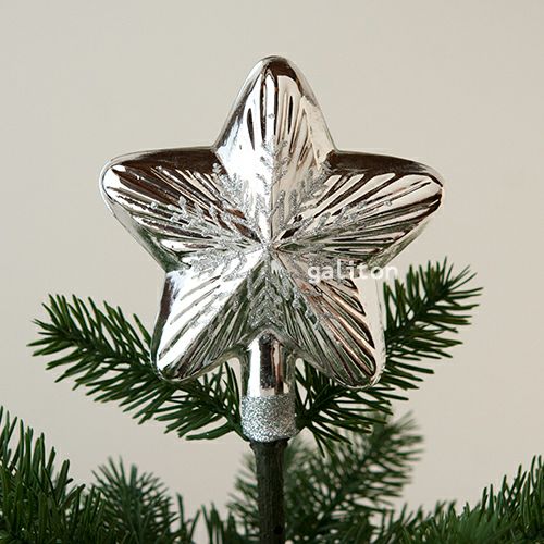【xmas限定販売】 グラスツリートップ 星 銀 1087