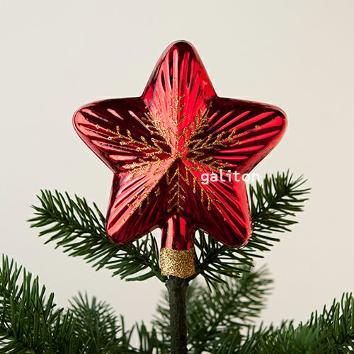 【xmas限定販売】 グラスツリートップ 星 赤 1088