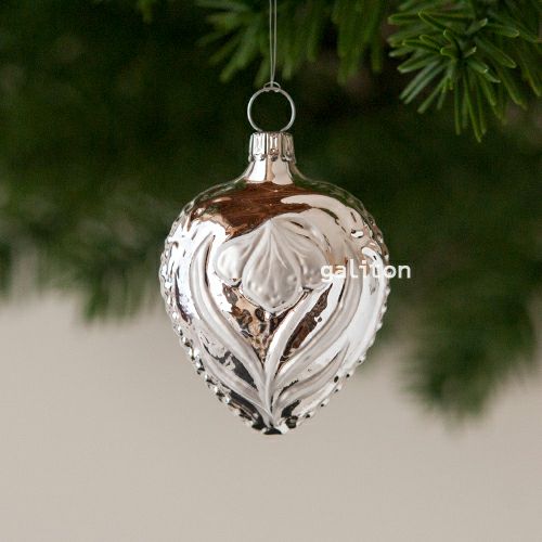 【xmas限定販売】 グラスオーナメント ユリの花 銀 30229A