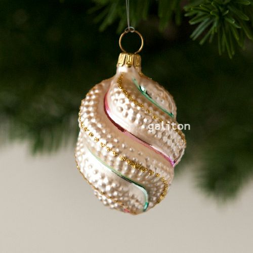 【xmas限定販売】 グラスオーナメント スクリュー 緑/ピンク/金 30231