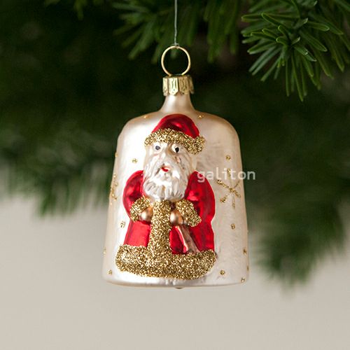【xmas限定販売】 グラスオーナメント ベル サンタ RM422