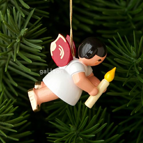 【xmas限定販売】《クリスマスオーナメント》 ウーリッヒ Uhlig 赤い羽根の天使 キャンドル