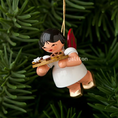 【xmas限定販売】《クリスマスオーナメント》 ウーリッヒ Uhlig 赤い羽根の天使 レープクーヘン  トレイ