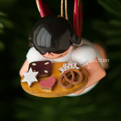 【xmas限定販売】《クリスマスオーナメント》 ウーリッヒ Uhlig 赤い羽根の天使 レープクーヘン  トレイ