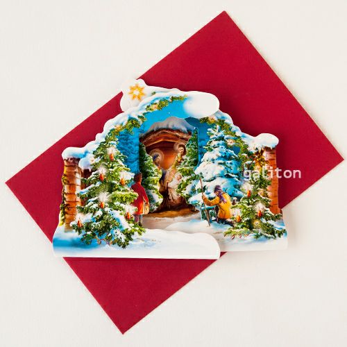 【xmas限定販売】 ポップアップクリッペ 封筒付 もみの木